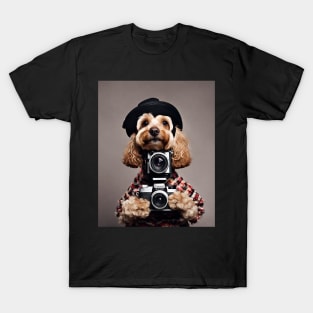 Bad AI photographer dog | Cockapoo Dog T-Shirt T-Shirt